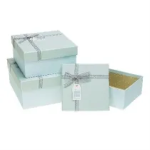 Opakowanie Pudełko kwadrat z kokardą 3szt ROZETTE