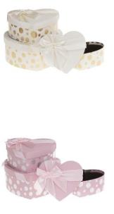 Opakowanie Pudełko ozdobne serce w kropki 3szt mix ROZETTE