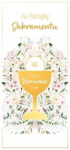 Opakowanie Pudełko pamiątkowe DL Komunia Kielich w kwiatach