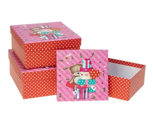 Opakowanie Pudełko prezentowe dziecięce 3szt miś ROZETTE