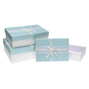 Opakowanie Pudełko prostokątne z kokardą 3szt ROZETTE