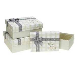 Opakowanie Pudełko prostokątne z kokardą 3szt ROZETTE