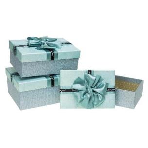 Opakowanie Pudełko prostokątne z kokardą 3szt ROZETTE