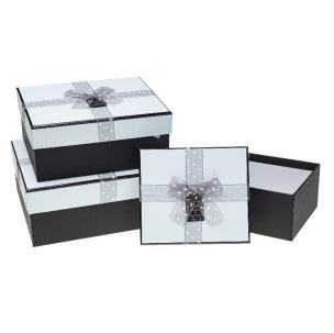 Opakowanie Pudełko prostokątne z kokardą 3szt ROZETTE