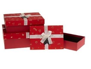 Opakowanie Pudełko prostokątne z kokardą 3szt ROZETTE