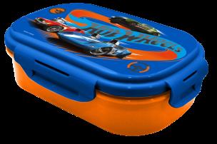 Pudełko śniadaniowe + sztućce Hot Wheels HW00018. Wydawca: Kids Euroswan. Multiszop.pl Opakowanie Pudełko śniadaniowe + sztućce Hot Wheels HW00018
