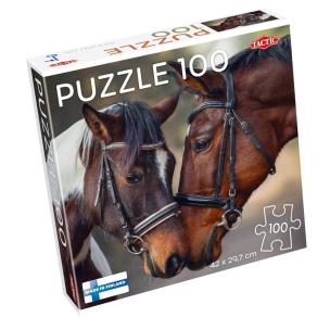 Puzzle 100 el. Zakochane konie. Wydawca: Tactic. Multiszop.pl Opakowanie Puzzle 100 el. Zakochane konie