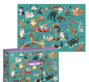 Puzzle 100 Funny Cats. Wydawca: Dodo. Multiszop.pl Opakowanie Puzzle 100 Funny Cats