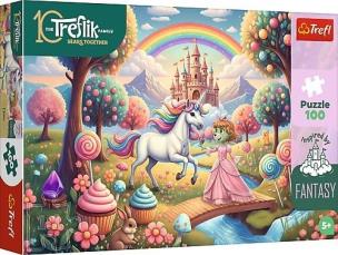 Opakowanie Puzzle 100 Jednorożec w słodyczolandii TREFL
