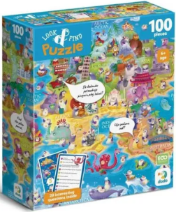 Puzzle 100 Look&Find Świat pingwinów. Wydawca: Dodo. Multiszop.pl Opakowanie Puzzle 100 Look&Find Świat pingwinów