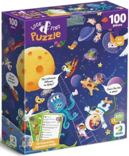 Puzzle 100 Look&Find Szalony kosmos. Wydawca: Dodo. Multiszop.pl Opakowanie Puzzle 100 Look&Find Szalony kosmos