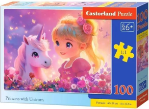 Opakowanie Puzzle 100 Princess with Unicorn CASTOR