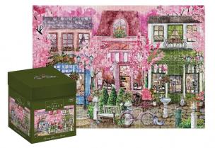 Opakowanie Puzzle 1000 Box Houses Cherry Blossoms Street