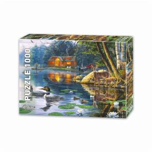 Opakowanie Puzzle 1000 Chatka nad jeziorem