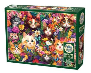 Opakowanie Puzzle 1000 Koty wśród kwiatów 113050