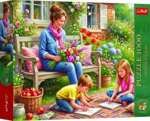 Opakowanie Puzzle 1000 Mother's Day: Rodzina w ogrodzie TREFL
