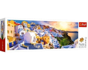 Opakowanie Puzzle 1000 Panorama Zachód słońca na Santorini