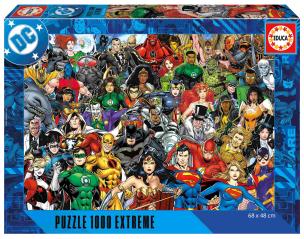 Puzzle 1000 Postacie z uniwersum DC Comics. Wydawca: Educa. Multiszop.pl Opakowanie Puzzle 1000 Postacie z uniwersum DC Comics