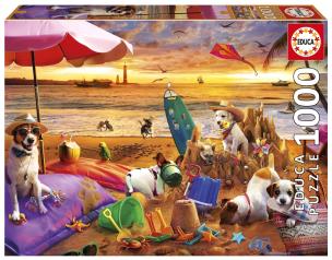 Puzzle 1000 Psy na plaży. Wydawca: Educa. Multiszop.pl Opakowanie Puzzle 1000 Psy na plaży