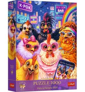Opakowanie Puzzle 1000 Selfie z kurami TREFL