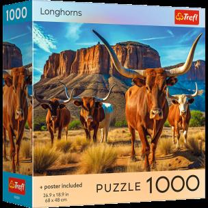 Puzzle 1000  USA Collection Longhorns. Wydawca: Trefl PAP. Multiszop.pl Opakowanie Puzzle 1000  USA Collection Longhorns
