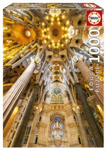Puzzle 1000  Wnętrze Sagrada Familia Barcelona Hiszpania 111649. Wydawca: Educa. Multiszop.pl Opakowanie Puzzle 1000  Wnętrze Sagrada Familia Barcelona Hiszpania 111649
