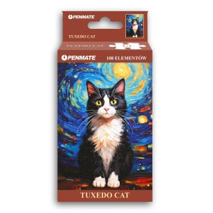 Opakowanie Puzzle 108 mini Starry Night Tuxedo Cat