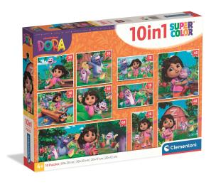 Opakowanie Puzzle 10w1 Super kolor Dora the Explorer 20593