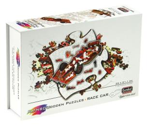 Puzzle 110 drewniane kolorowe Formuła 1. Wydawca: EUREKA 3D. Multiszop.pl Opakowanie Puzzle 110 drewniane kolorowe Formuła 1