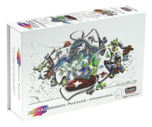 Puzzle 118 drewniane kolorowe Spinozaur. Wydawca: EUREKA 3D. Multiszop.pl Opakowanie Puzzle 118 drewniane kolorowe Spinozaur