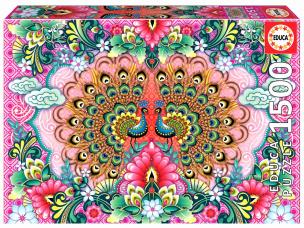 Puzzle 1500 Kolorowe Pawie Catalina Estrada 112820. Wydawca: Educa. Multiszop.pl Opakowanie Puzzle 1500 Kolorowe Pawie Catalina Estrada 112820
