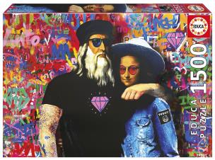 Puzzle 1500 Leo i Lisa, TV Boy. Wydawca: Educa. Multiszop.pl Opakowanie Puzzle 1500 Leo i Lisa, TV Boy