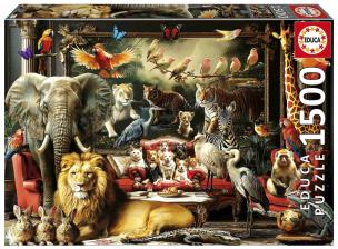 Puzzle 1500 Zwierzęta w salonie. Wydawca: Educa. Multiszop.pl Opakowanie Puzzle 1500 Zwierzęta w salonie