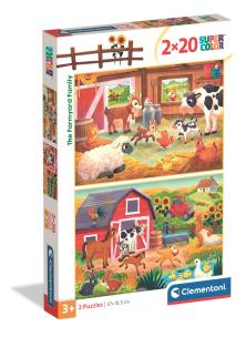 Opakowanie PUZZLE 2 x 20 EL SUPER KOLOR The Farmyard Family