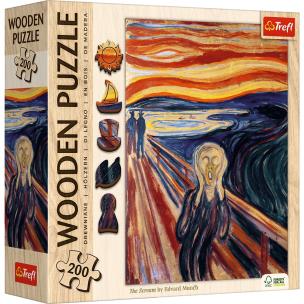 Puzzle 200 drewniane Krzyk Edvard Munch 20252. Wydawca: Trefl PAP. Multiszop.pl Opakowanie Puzzle 200 drewniane Krzyk Edvard Munch 20252