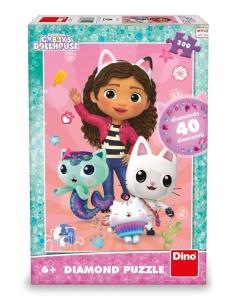 Puzzle 200 z diamencikami, Koci Domek Gabi. Wydawca: Dino Toys. Multiszop.pl Opakowanie Puzzle 200 z diamencikami, Koci Domek Gabi