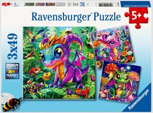 Opakowanie Puzzle 2D 3x49 Smocze maluchy
