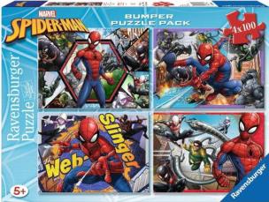 Opakowanie Puzzle 2D 4x100 Spider Man Bumper pack 6914