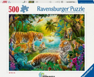 Opakowanie Puzzle 2D: Rodzina Tygrysów 500el