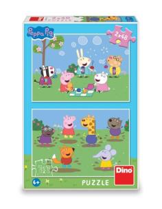 Puzzle 2w1 Świnka Peppa i przyjaciele. Wydawca: Dino Toys. Multiszop.pl Opakowanie Puzzle 2w1 Świnka Peppa i przyjaciele