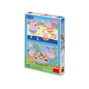 Opakowanie Puzzle 2x48 Świnka Peppa na wakacjach