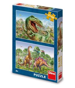 Opakowanie Puzzle 2x48 Walczące Dinozaury