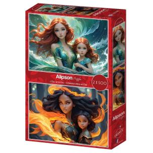 Opakowanie Puzzle 2x500 Matka i córka Woda i ogień