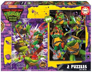 Puzzle 2x500 Wojownicze Żółwie Ninja. Wydawca: Educa. Multiszop.pl Opakowanie Puzzle 2x500 Wojownicze Żółwie Ninja