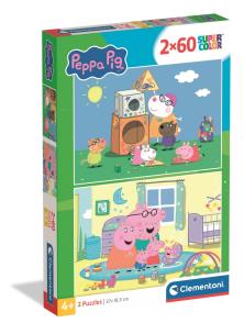 Opakowanie Puzzle 2x60 Super kolor Peppa Pig 24833