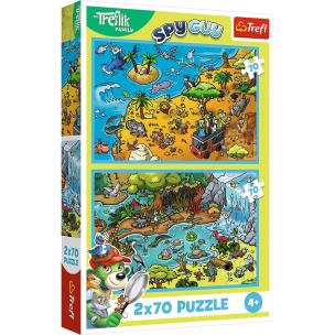 Puzzle 2x70 Trefliki w Krainie Zwierząt 34445. Wydawca: Trefl PAP. Multiszop.pl Opakowanie Puzzle 2x70 Trefliki w Krainie Zwierząt 34445