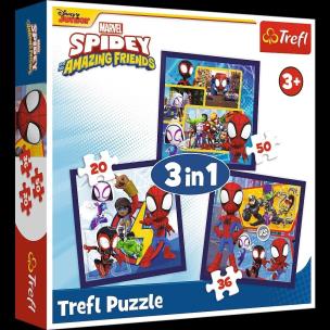 Opakowanie Puzzle 3 w 1 Spidey, Przygody Spidey'a i przyjaciół