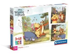 Opakowanie PUZZLE 3 x 48 EL SUPER KOLOR Winnie The Pooh