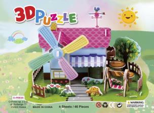 Puzzle 3D 46 Farma. Wydawca: O-press. Multiszop.pl Opakowanie Puzzle 3D 46 Farma