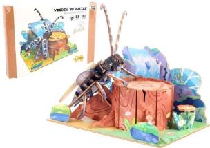 Opakowanie Puzzle 3D drewniane chrząszcz w lesie